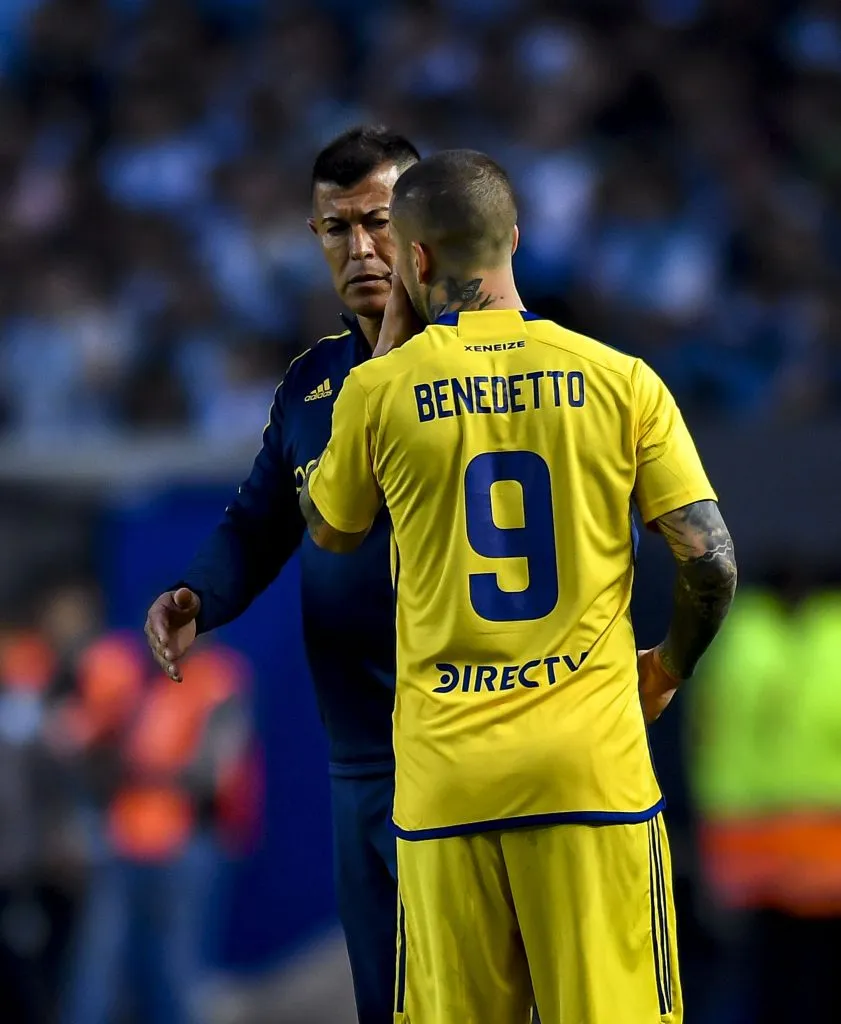 Dario Benedetto y Jorge Almirón en Boca (Getty Images)