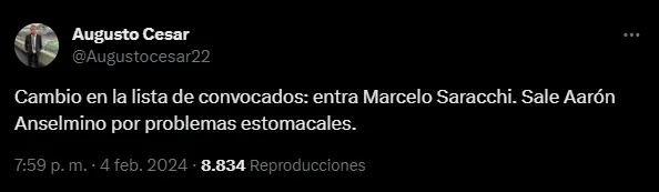 Aaron Anselmino estará ausente vs. Tigre. (Captura)