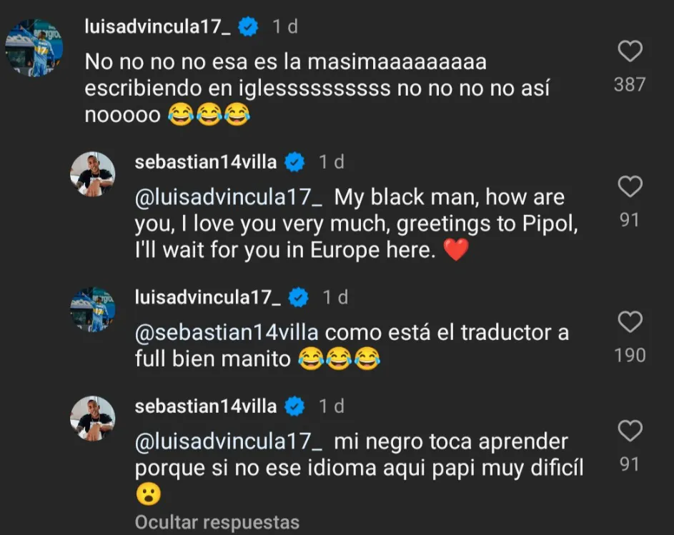 El diálogo entre el colombiano y el peruano.