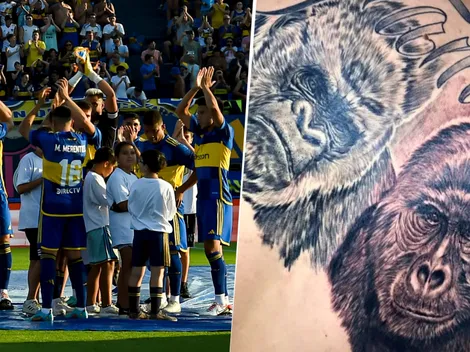 Increíble pero real: un jugador de Boca se tatuó dos gorilas gigantes en la espalda