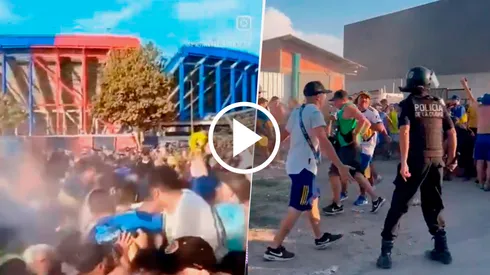Incidentes entre los hinchas de Boca y la policía. (Twitter)