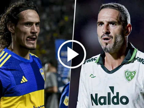 No se vio: la burla de Lisandro López tras el gol errado por Cavani