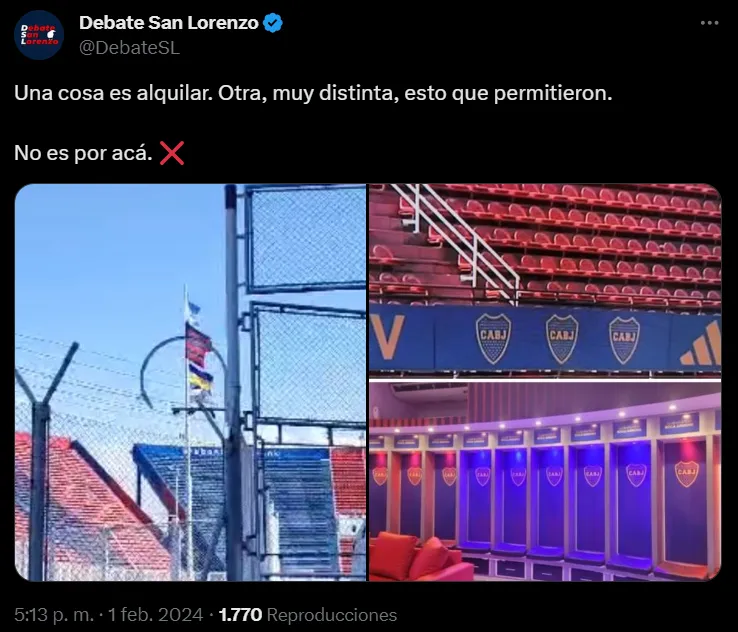 La intervención de Boca en la cancha de San Lorenzo.