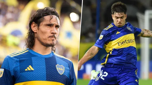 Edinson Cavani y Lucas Blondel en Boca