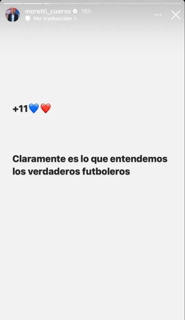 Marcelo Moretti, en su cuenta de Instagram.