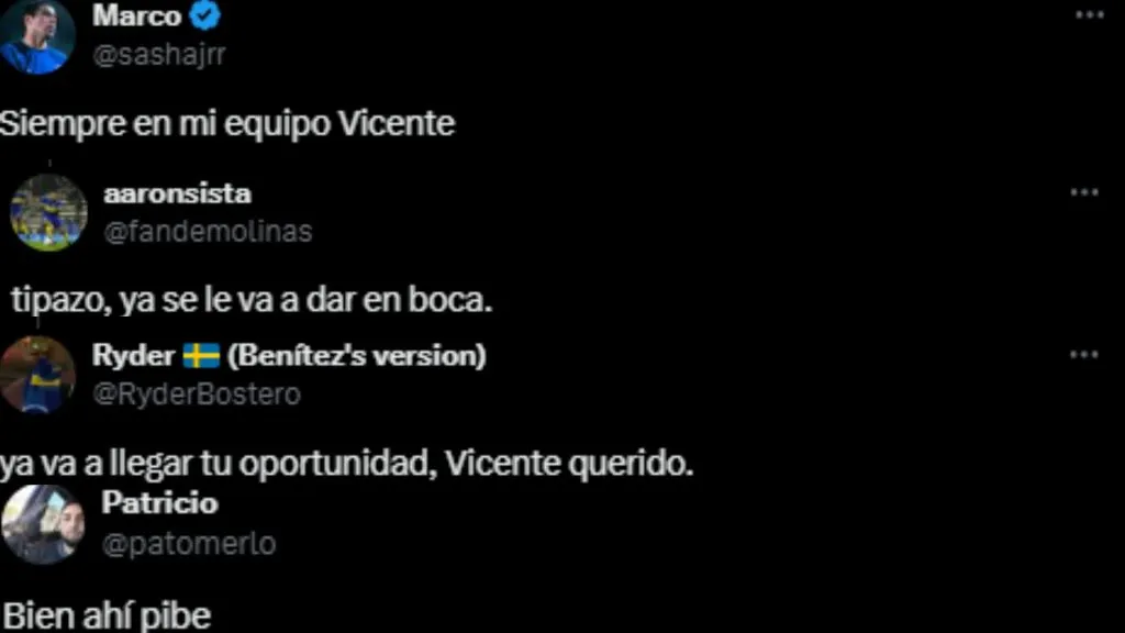 Los hinchas alentaron a Taborda en Twitter.