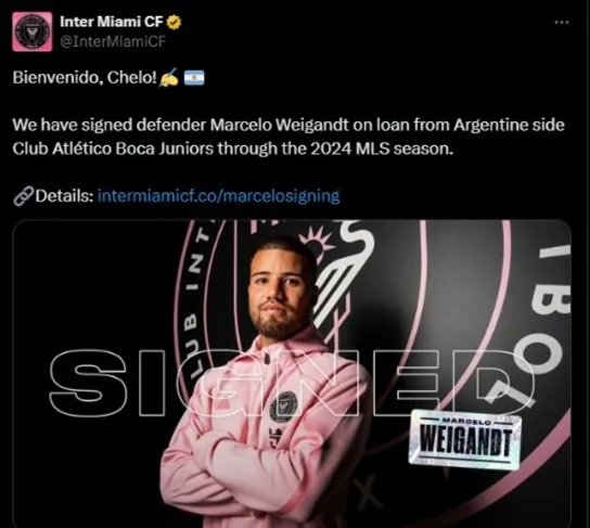 Presentación oficial de Weigandt en Inter Miami