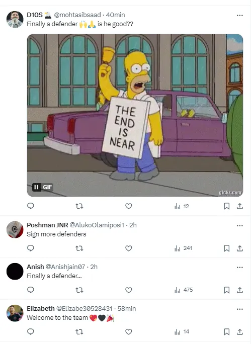 La reacción de los hinchas de Inter Miami (X/Twitter)