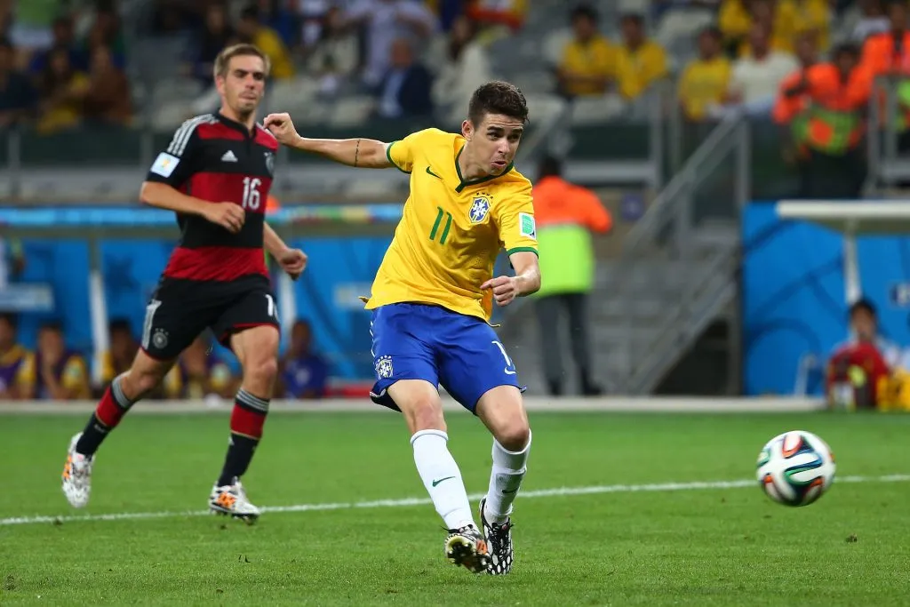 Oscar en el Brasil 1-7 Alemania. Marcó el único gol de su equipo. (Getty)
