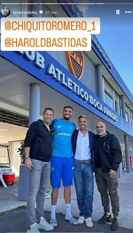 Córdoba posó con Romero en Boca Predio. (Instagram)