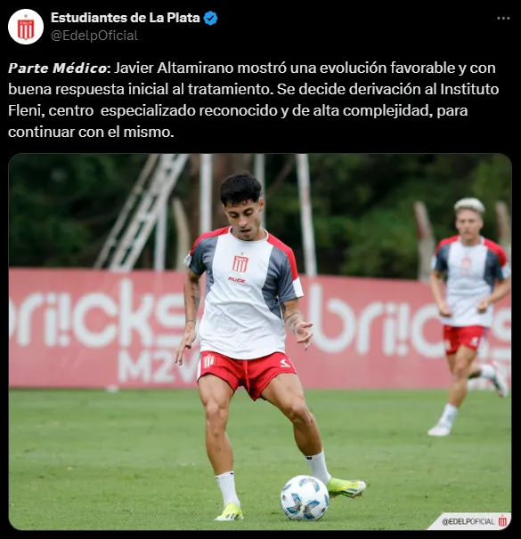 El parte médico de Altamirano. (Captura)