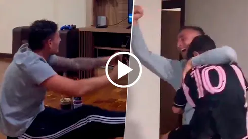 Los jugadores de Nacional Potosí, felices de jugar contra Boca. (Captura)