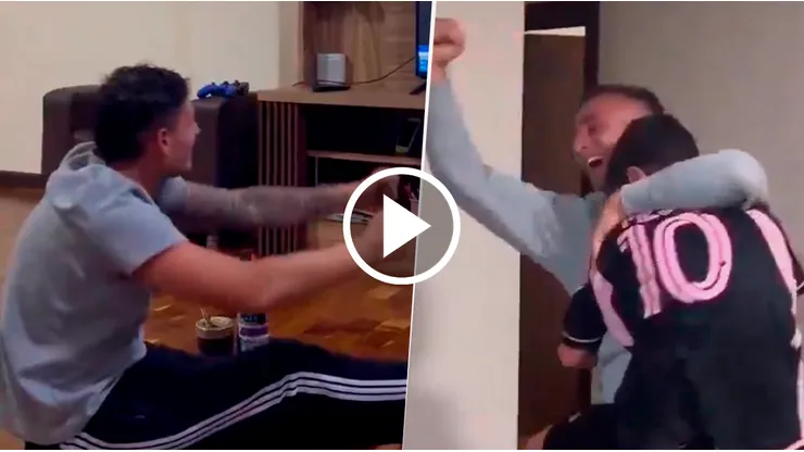 Los jugadores de Nacional Potosí, felices de jugar contra Boca. (Captura)