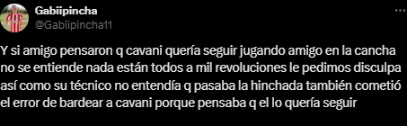 Pensaron que Cavani quería continuar con el partido. (Captura)
