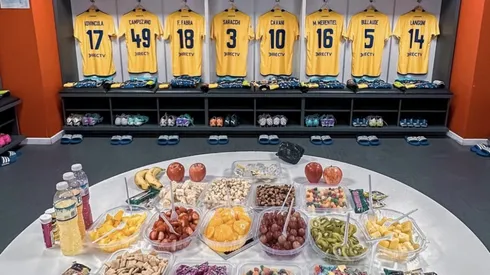 La foto de lo que comen los jugadores de Boca en el vestuario.