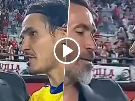 VIDEO | El diálogo entre Cavani y Eduardo Domínguez que expone a los hinchas de Estudiantes