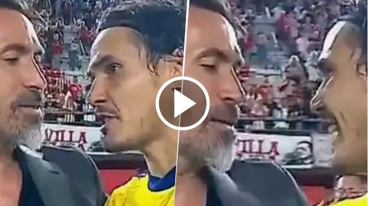 Edinson Cavani junto a Eduardo Domínguez y Diego Martínez, DT de Boca