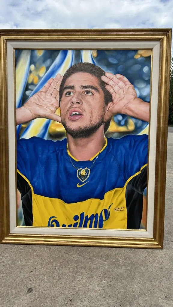 El cuadro que le regalaron a Juan Román Riquelme.