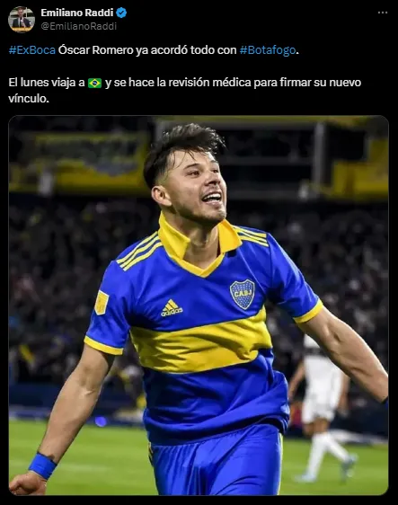 Óscar Romero es refuerzo de Botafogo. (Captura)