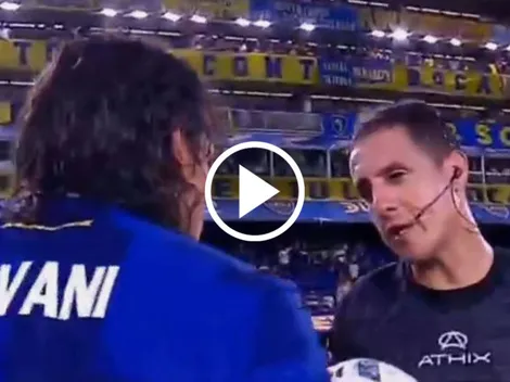 VIDEO | El inesperado pedido del árbitro a Cavani ni bien terminó el partido