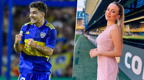 El tuit viral de Boca con un guiño a Morena Beltrán. (Getty y Captura)