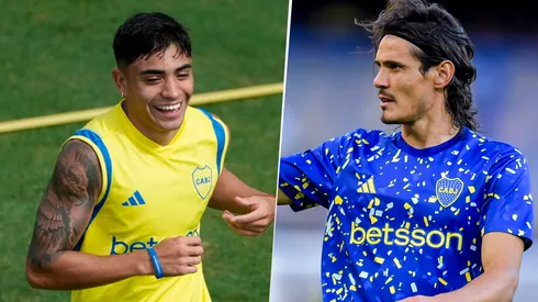 Hay nueva dupla: Langoni y Cavani serán titulares vs. Racing. Foto: Boca Oficial/Getty