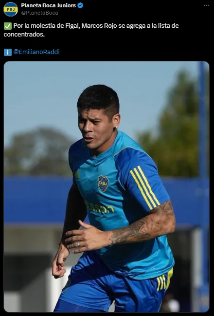 Rojo vuelve a ser convocado en Boca