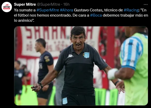 La palabra de Gustavo Costas. (Captura)