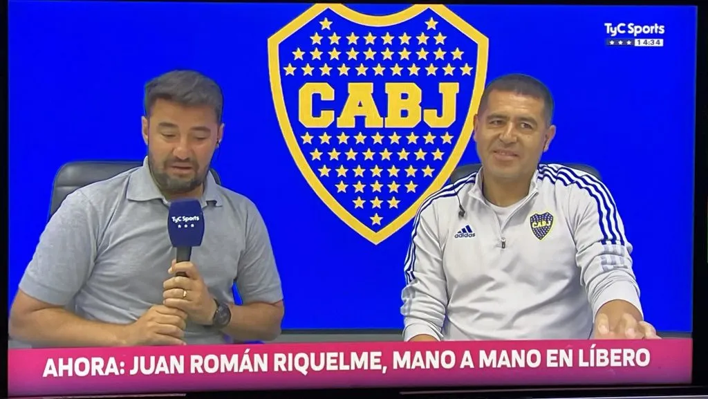 Riquelme, en diálogo con TyC Sports. Foto: captura de TV.