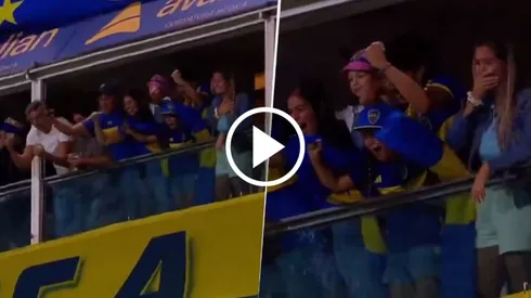 La reacción de la familia de Cavani tras el triplete en La Bombonera. Foto: Captura