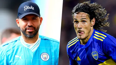 El tuit del Kun Agüero para Cavani. Foto: Getty