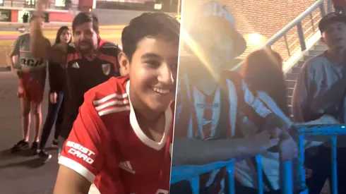 Un grupo de hinchas de River apareció en la concentración de Estudiantes.