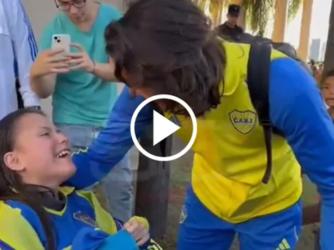Video | Cavani y un emocionante gesto con una hincha de Boca que lo esperó en Córdoba