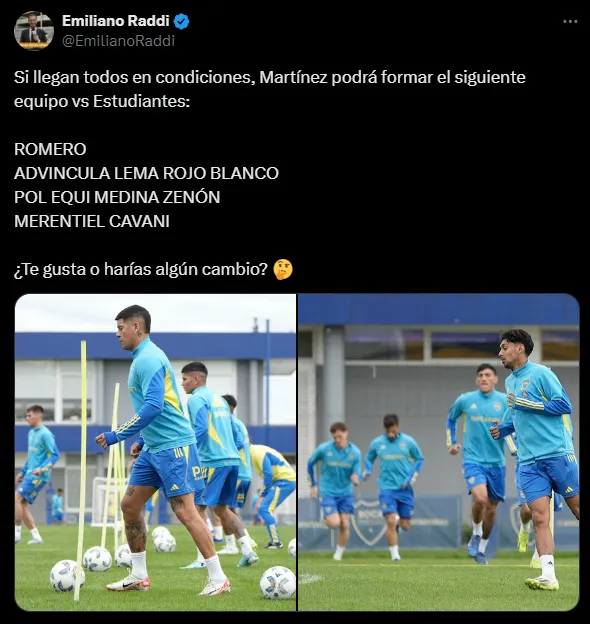 La probabla formación ante Estudiantes. (Captura)