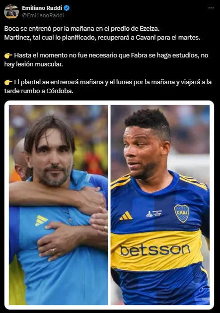Fabra no tiene lesión muscular. (Captura)