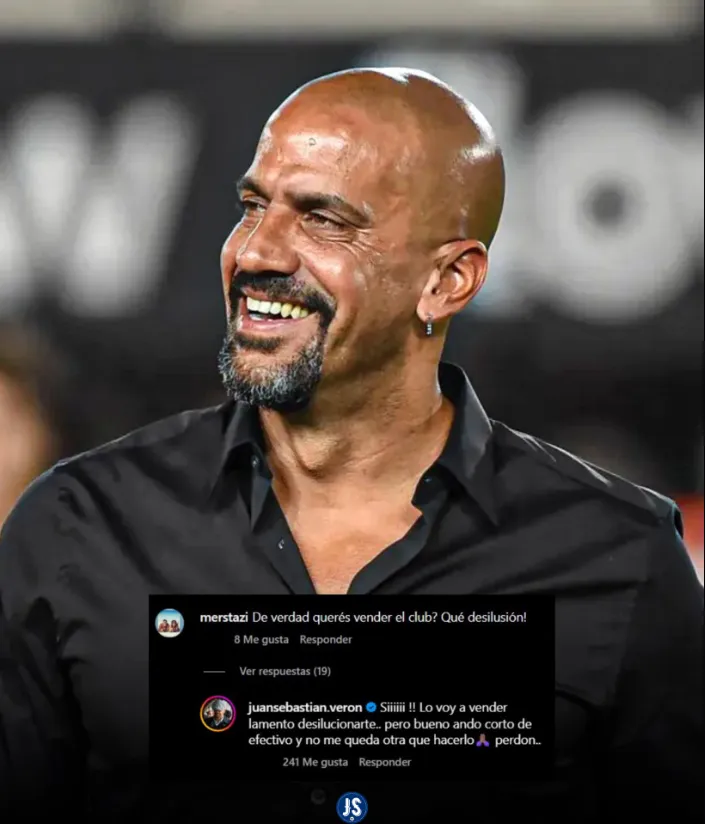 Verón se burló de un hincha en Instagram.