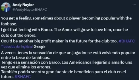La opinión de Andy Naylor sobre el Colo Barco.