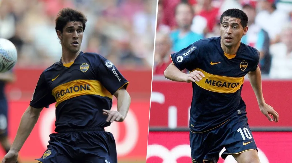 Forlín y Riquelme en Boca. (Imago)