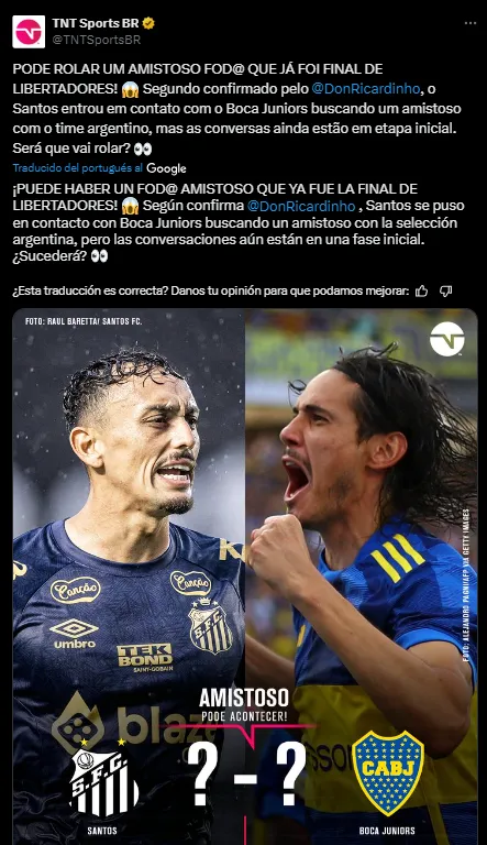 Puede haber un amistoso entre ambos. (Captura)