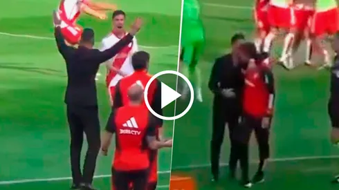 Lux festejó el gol de River aunque después lo anularon.