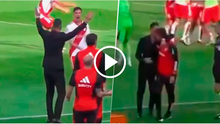 Lux festejó el gol de River aunque después lo anularon.