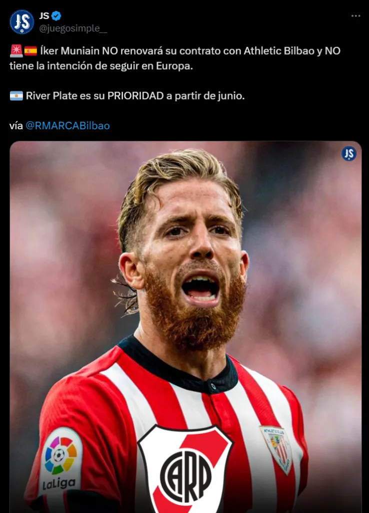Iker Muniain suena para River.