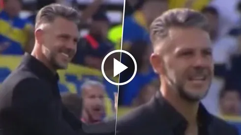 La reacción de Demichelis al gol de Merentiel