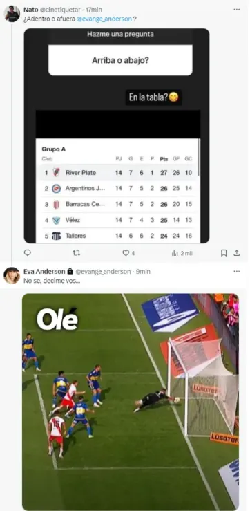 El tuit de Evangelina. (Captura)
