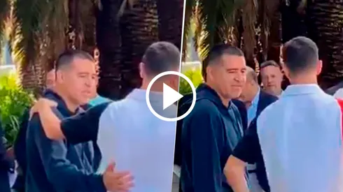 Román y Nacho Fernández, juntos antes del Superclásico.