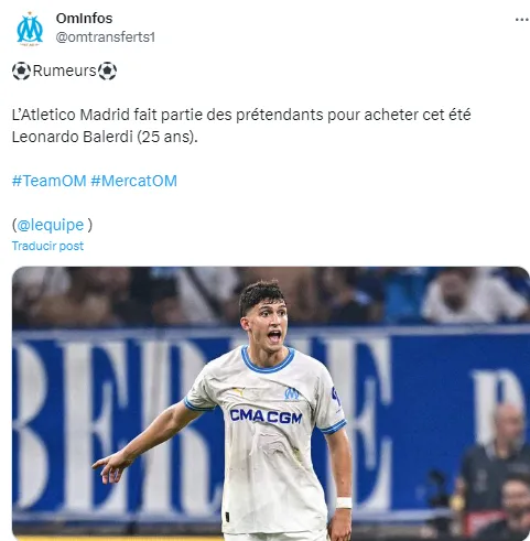 Balerdi, en el radar del Atlético Madrid.