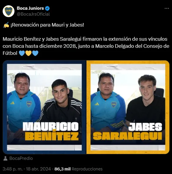 Saralegui y Benítez renovaron sus contratos. (Captura)