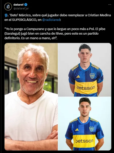 La opinión del Beto Márcico. (Captura)