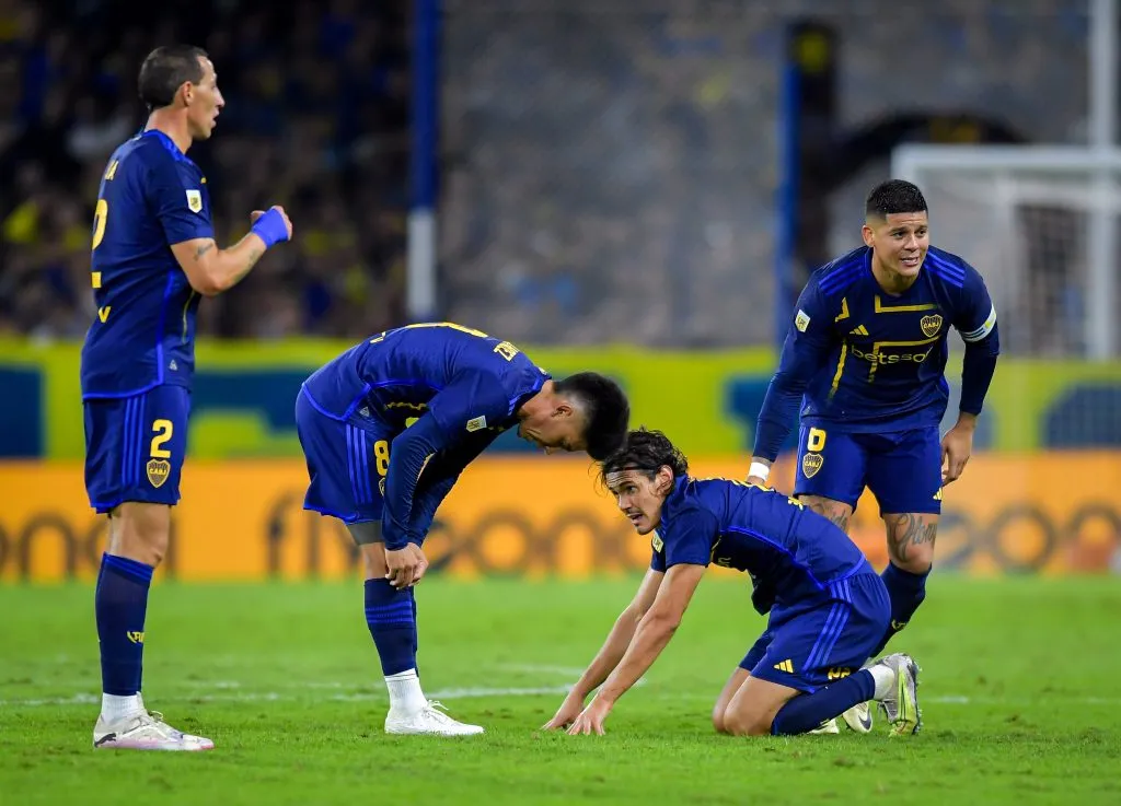 Edinson Cavani antes de salir reemplazado en Boca vs. Godoy Cruz (Getty Images)