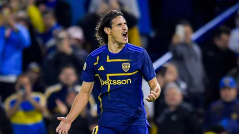Edinson Cavani en el triunfo de Boca